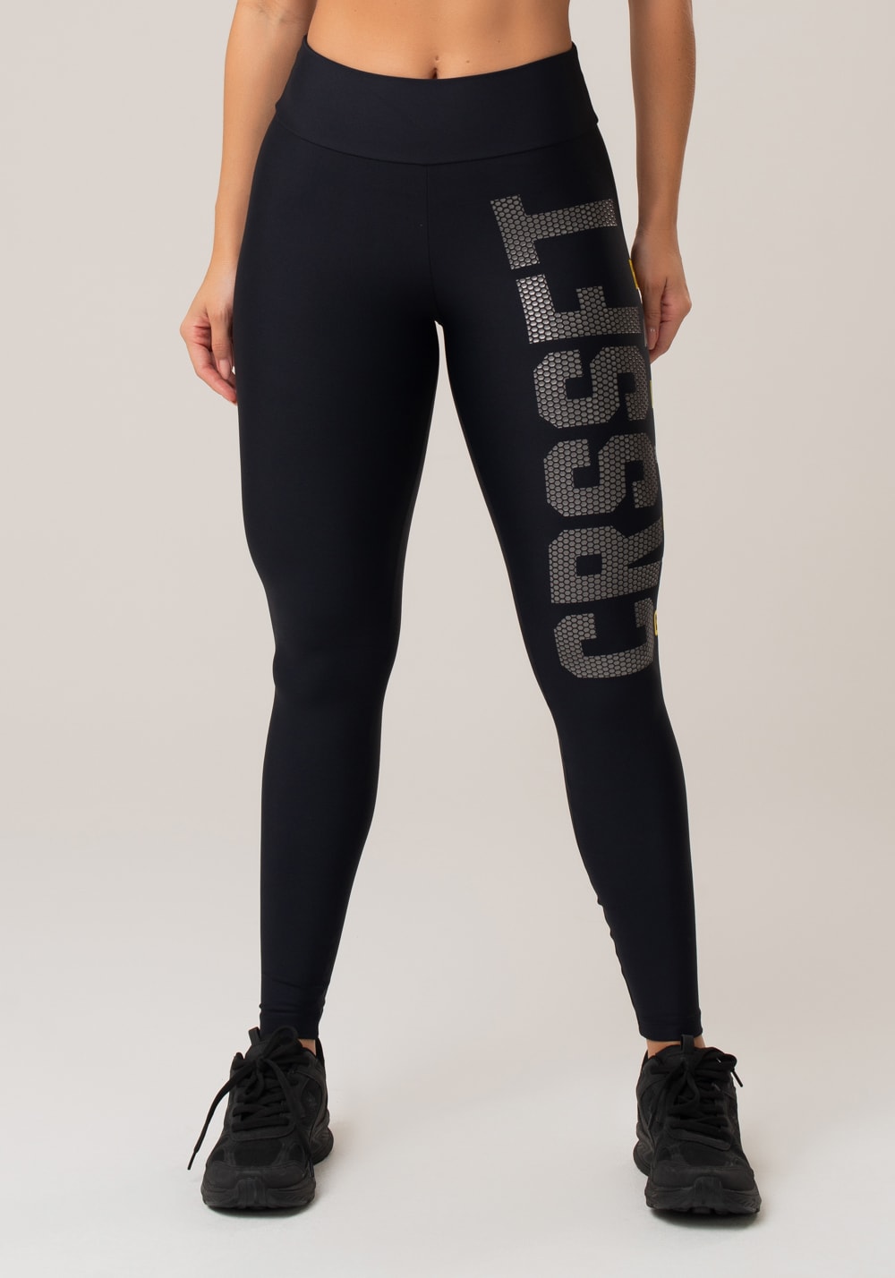 Calça legging poliamida preta com silk crssft