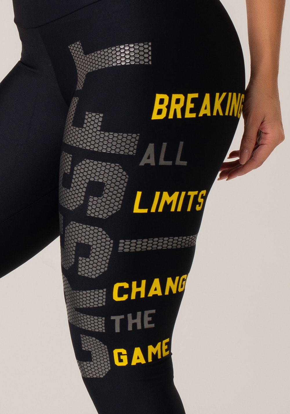 Calça legging poliamida preta com silk crssft