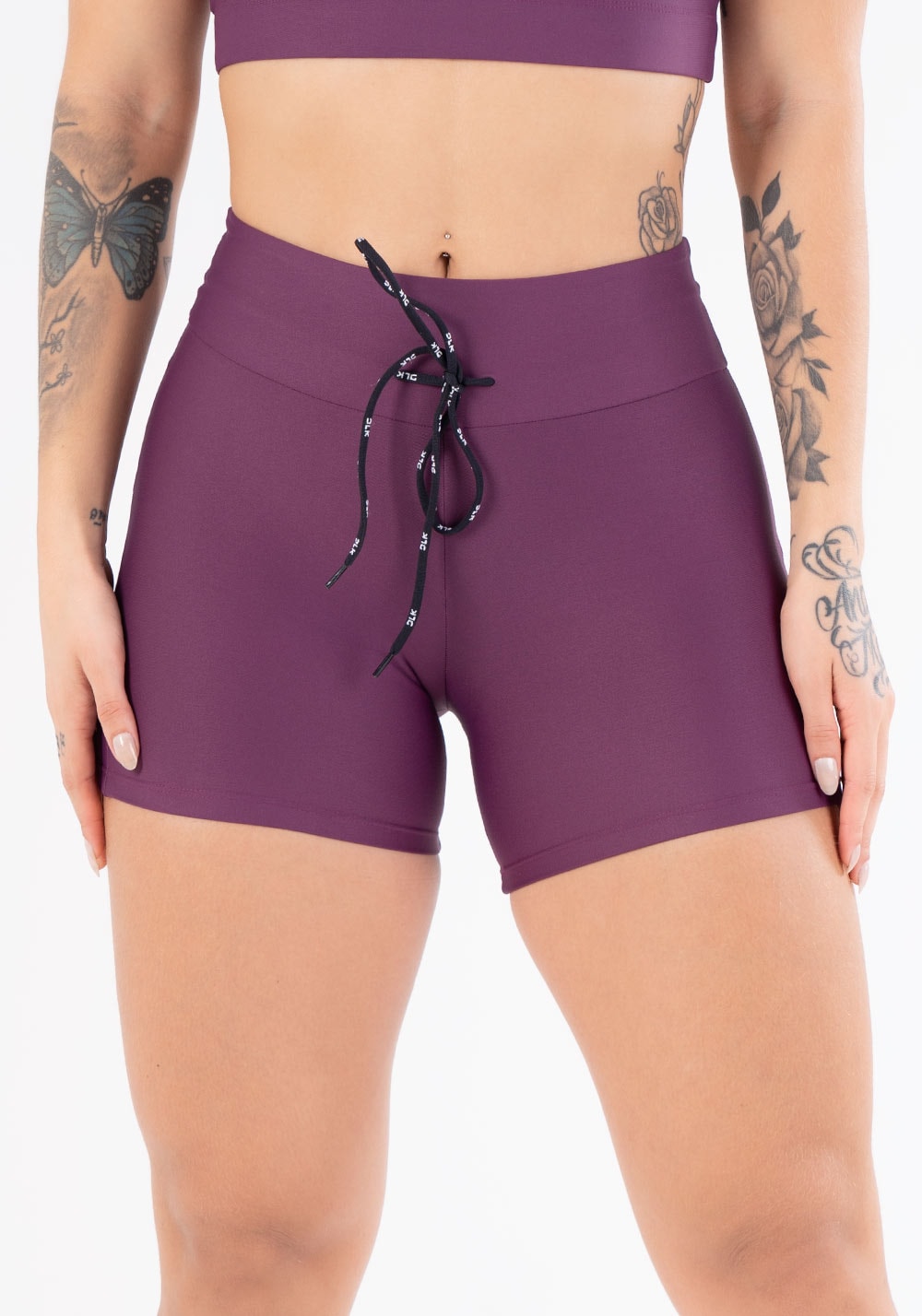 Short fitness vinho com cadarço básico
