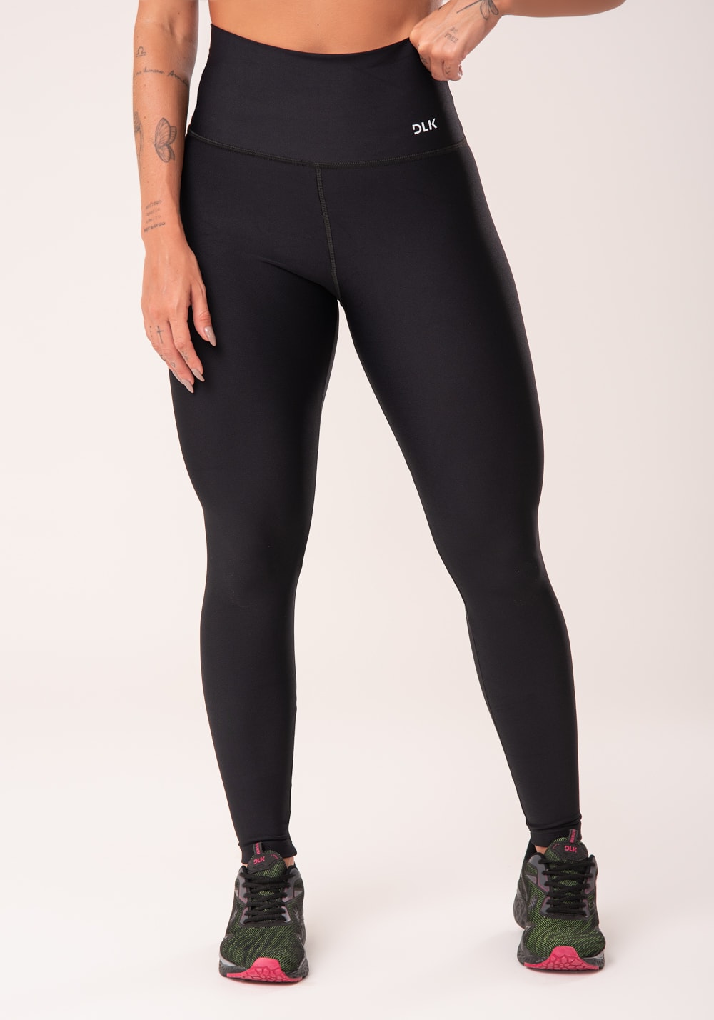 Calça legging preta cintura alta básica