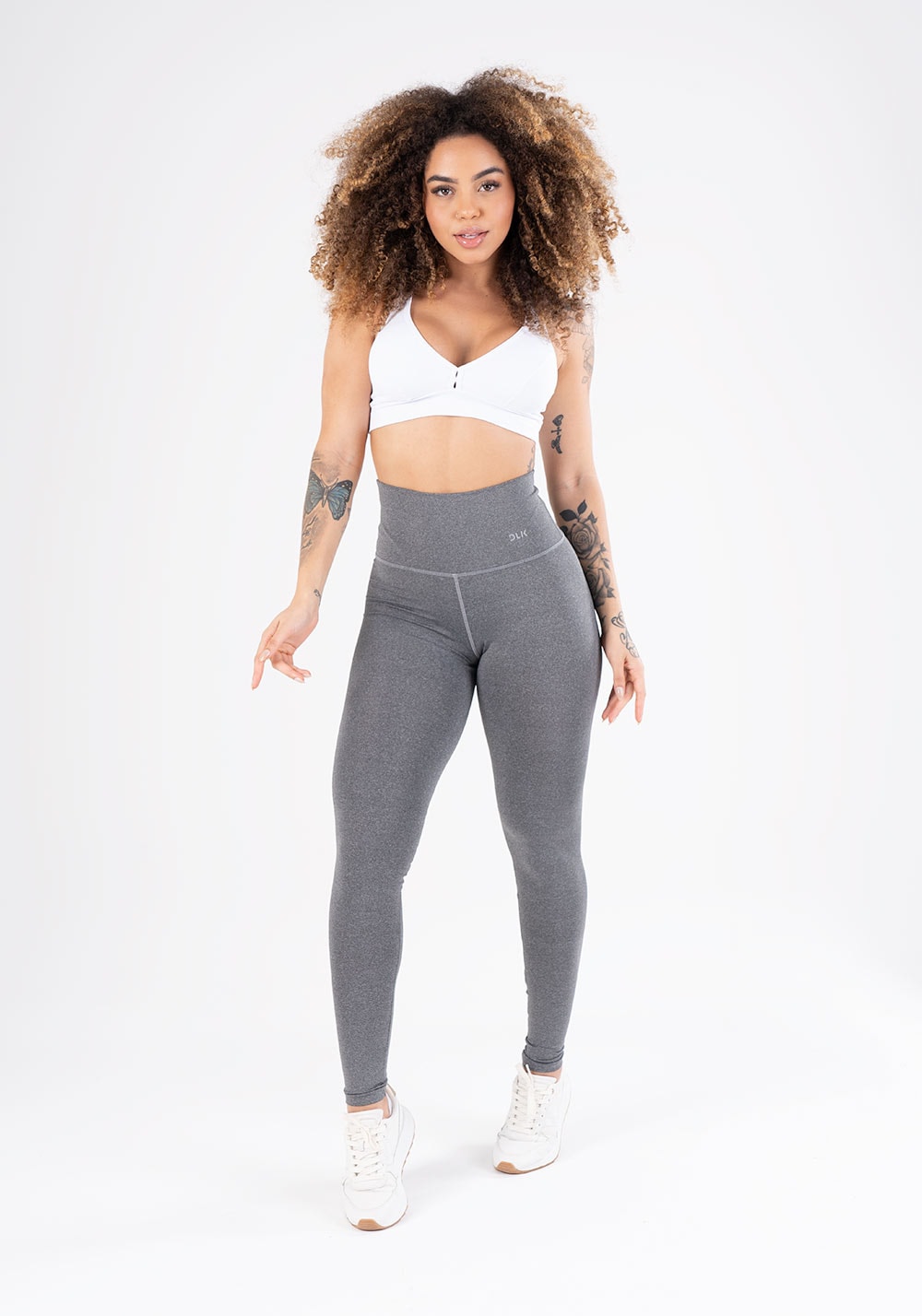 Calça legging mescla cintura alta básica