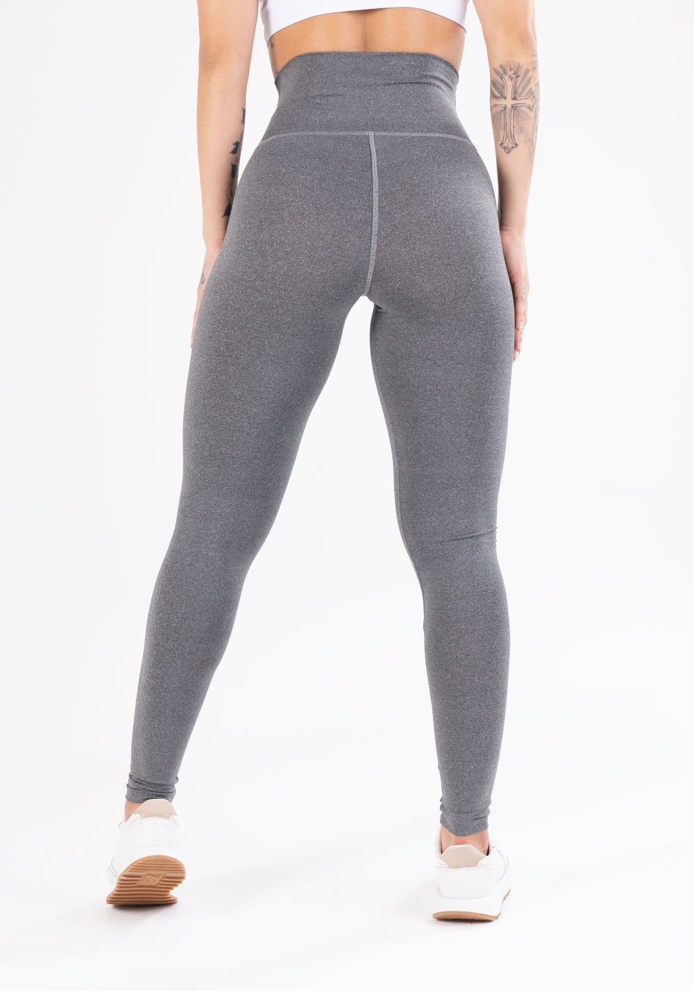 Calça legging mescla cintura alta básica