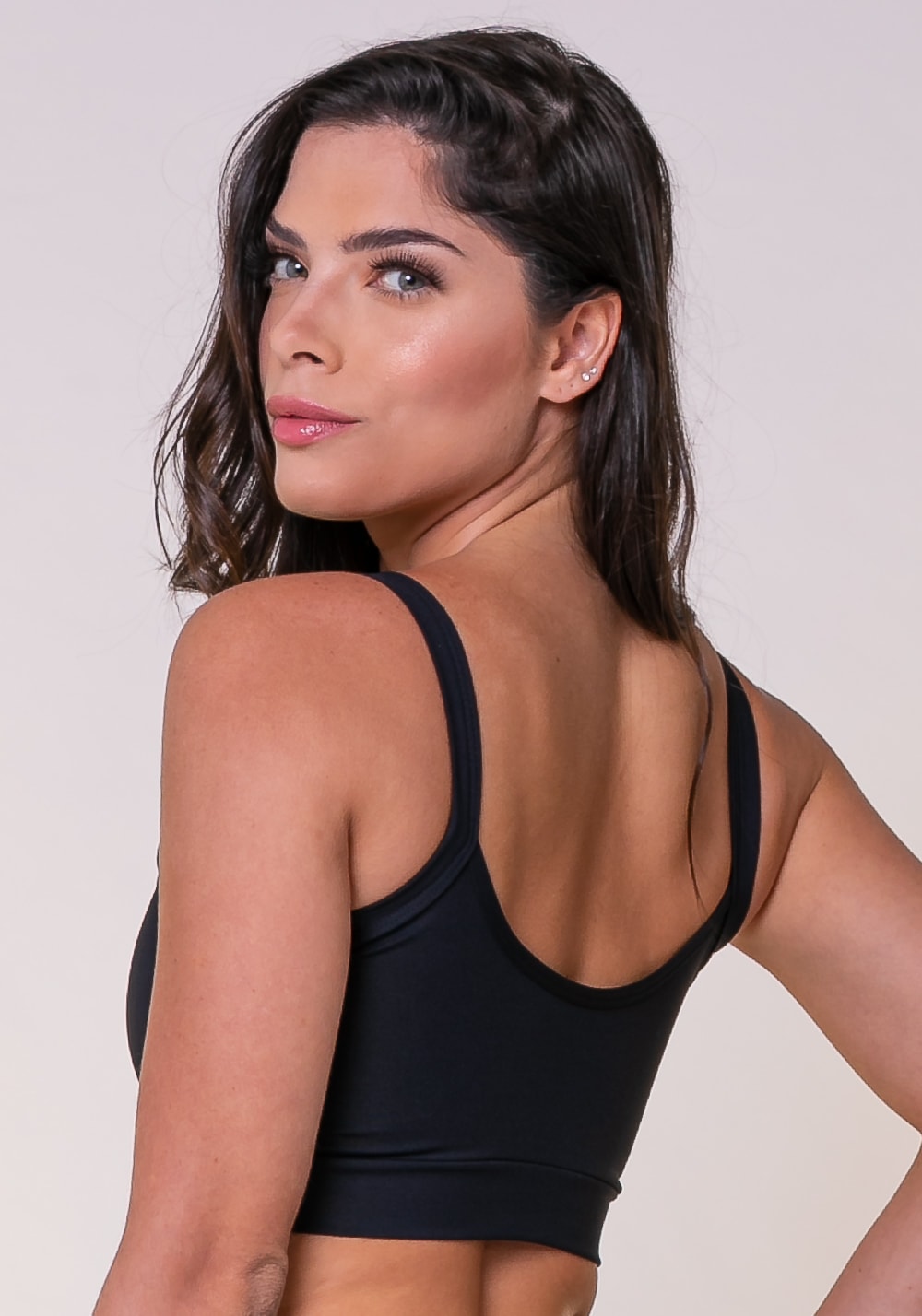 Top fitness preto transpassado básico