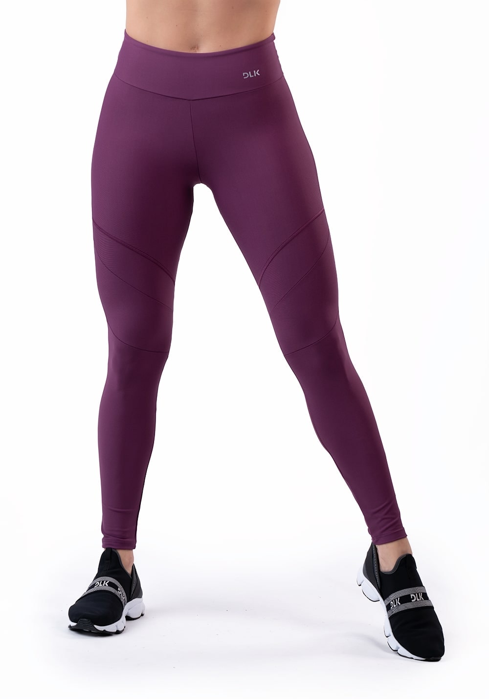Calça legging poliamida com recortes vinho básica