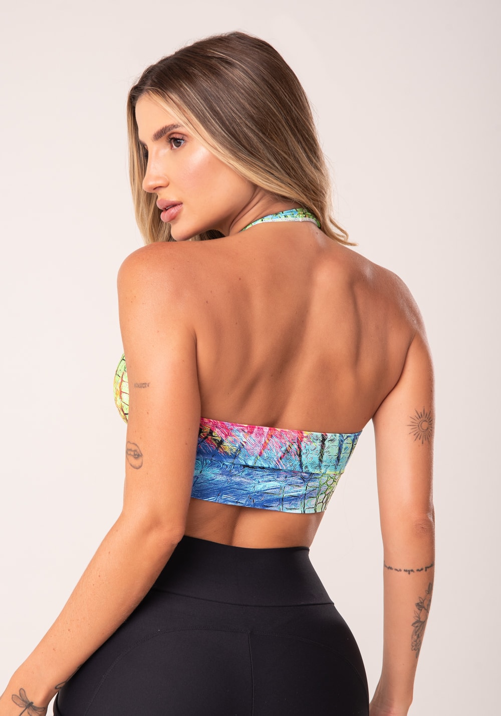 Top fitness wild estampado croco colorido