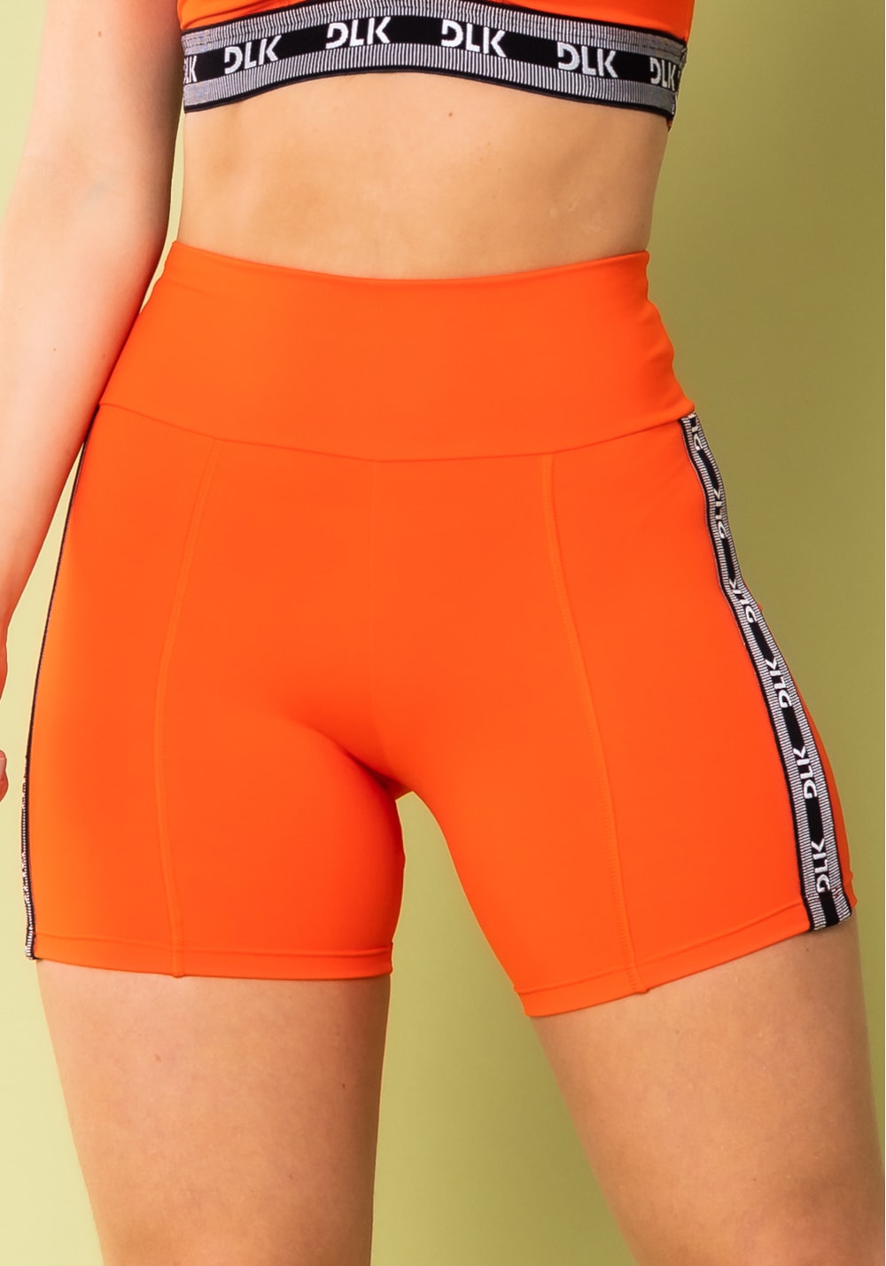 Short energy poliamida laranja com elástico