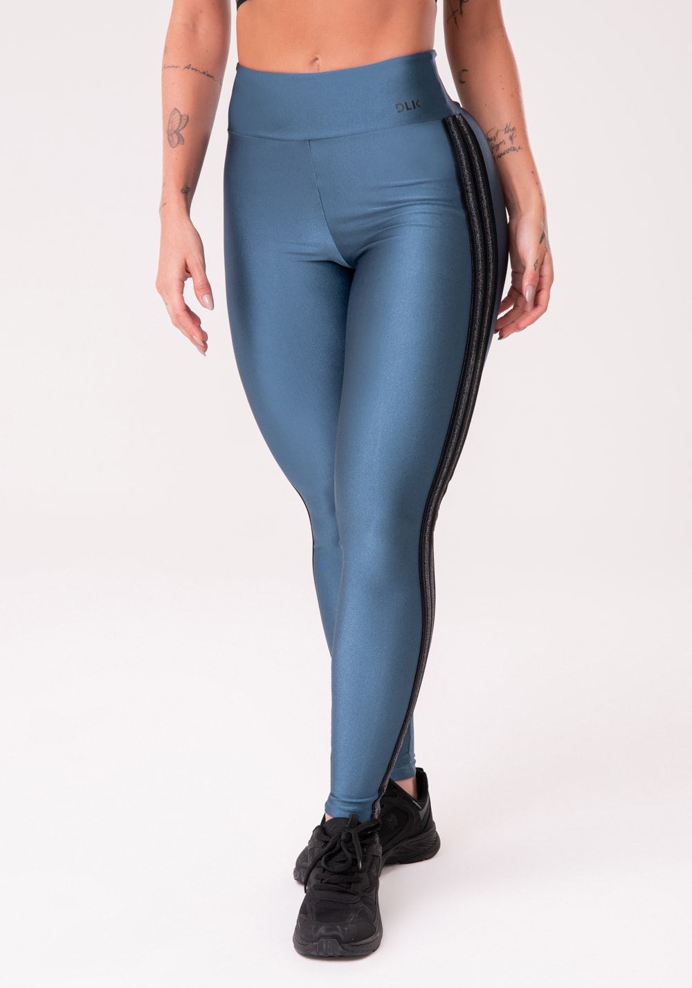 Calça legging happiness com elástico lateral azul marinho