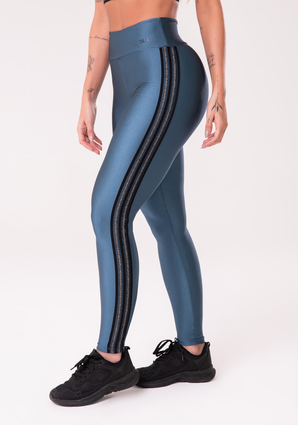 Calça legging happiness com elástico lateral azul marinho