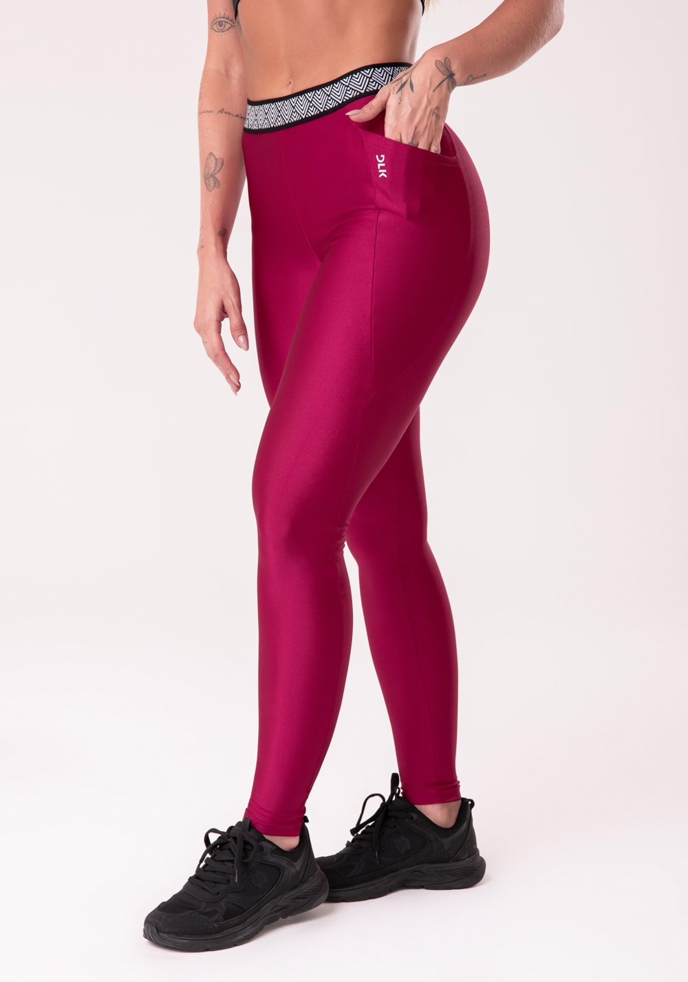 Calça legging happiness com elástico étnico e bolso cereja