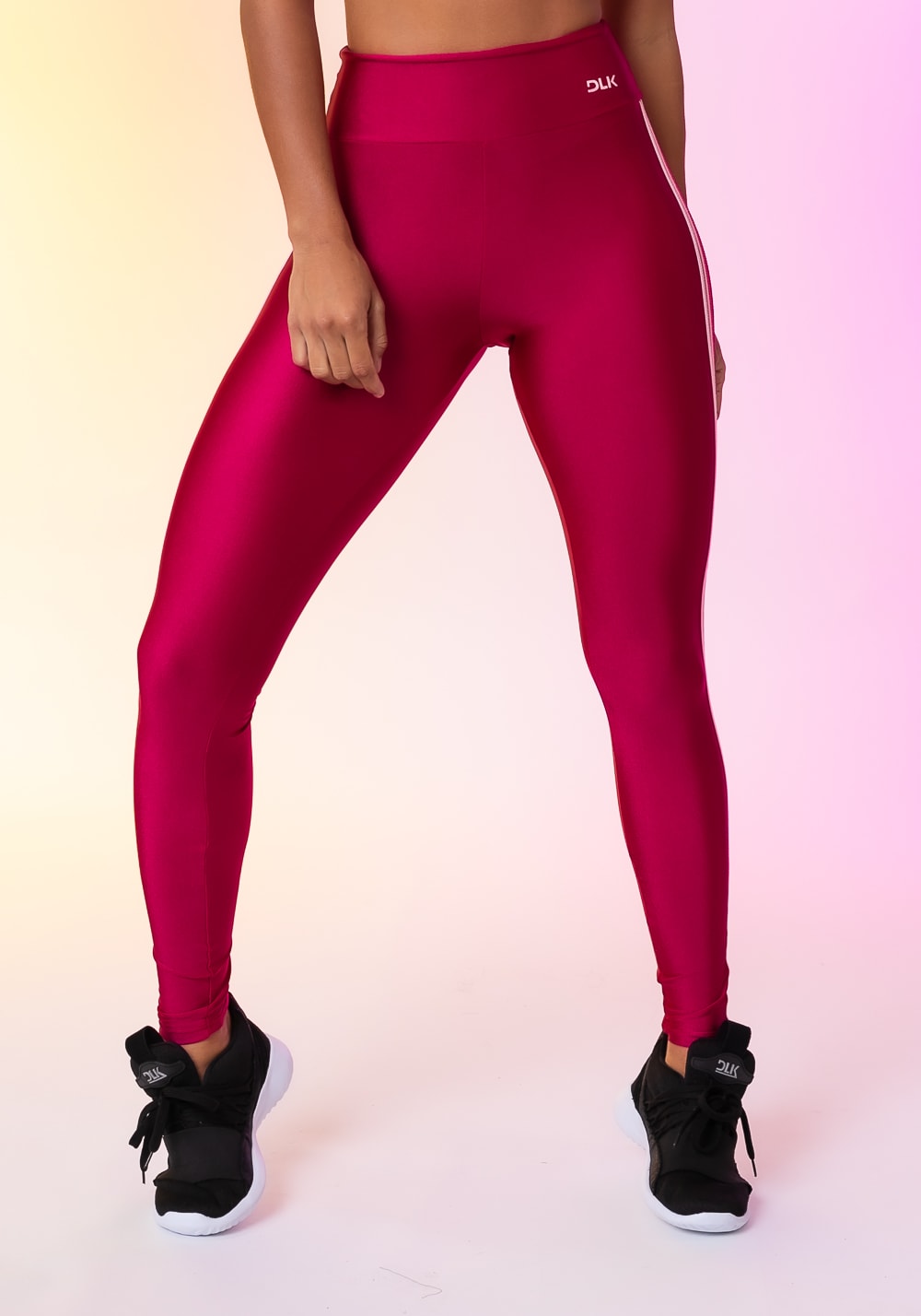 Calça legging happiness com elástico lateral cereja