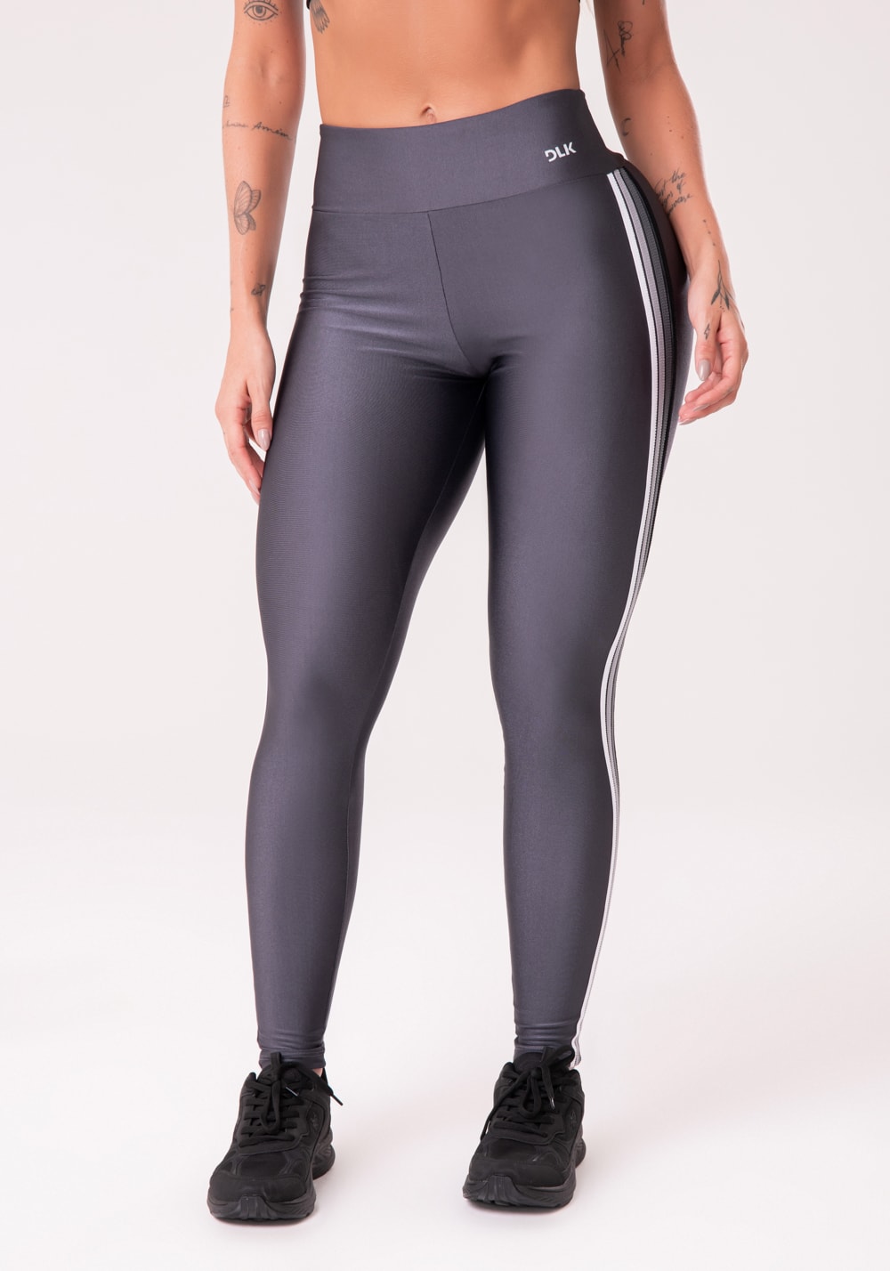 Calça legging happiness com elástico lateral grafite