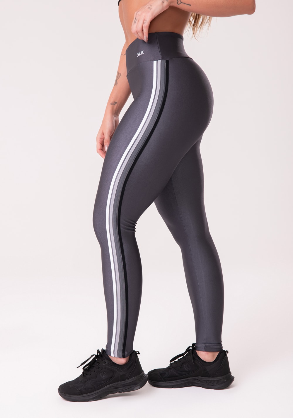 Calça legging happiness com elástico lateral grafite