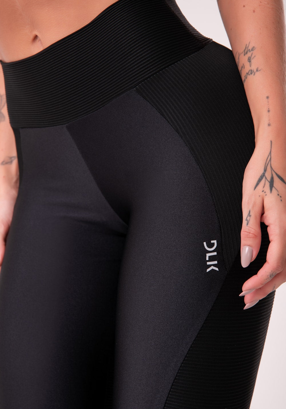 Calça legging happiness com recorte texturizado preta