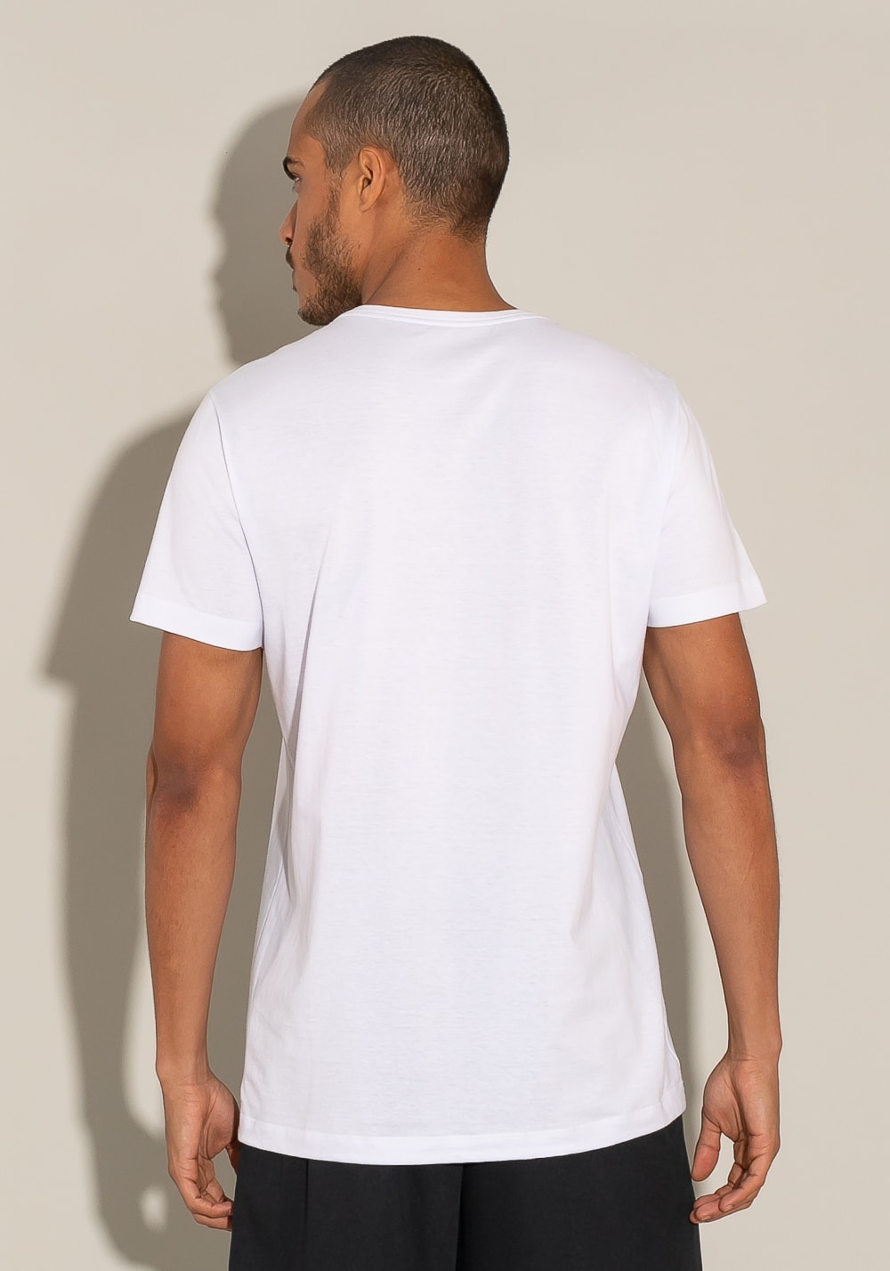Camiseta manga curta for men slim branca com silk paradise