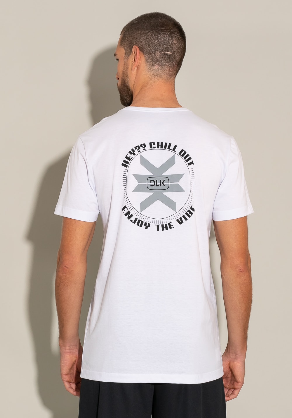 Camiseta manga curta for men enjoy the vibe branco