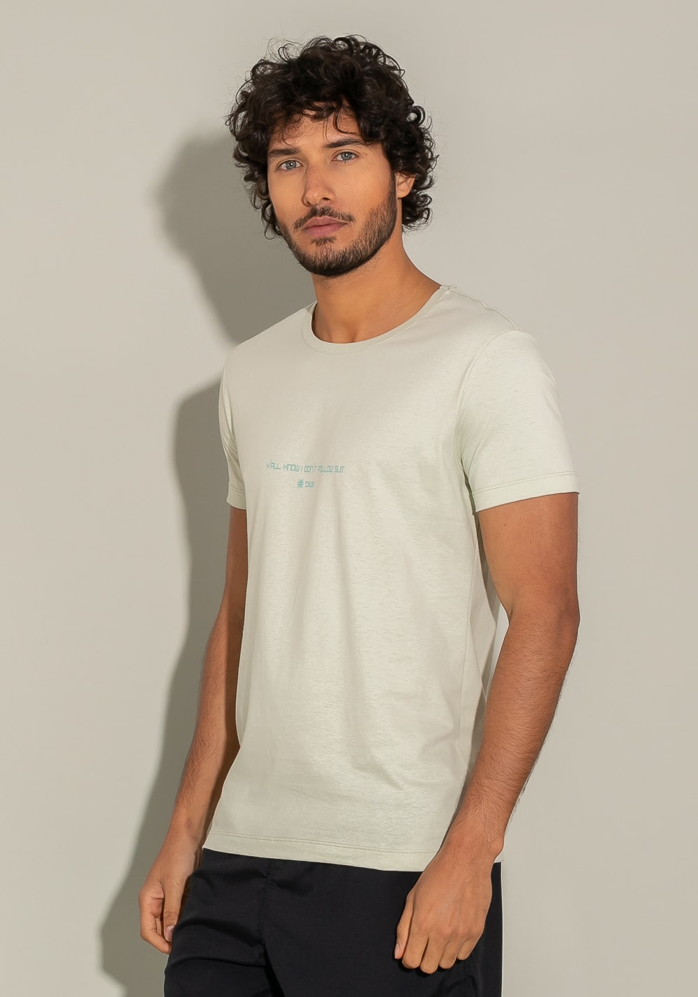 Camiseta manga curta for men slim follow areia