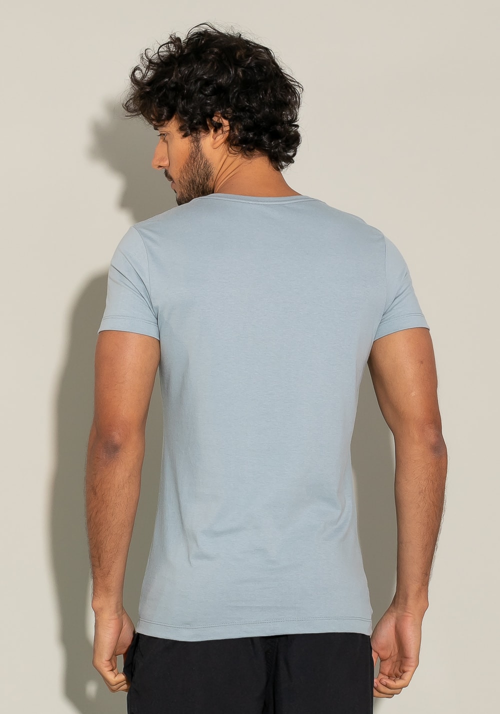 Camiseta manga curta for men slim unbreakable azul acinzentado