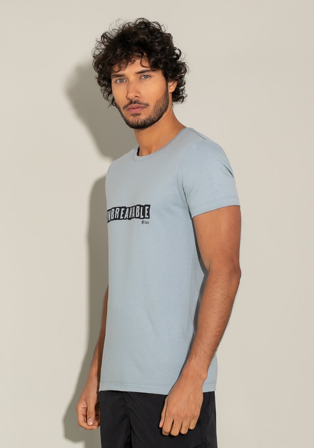 Camiseta manga curta for men slim unbreakable azul acinzentado
