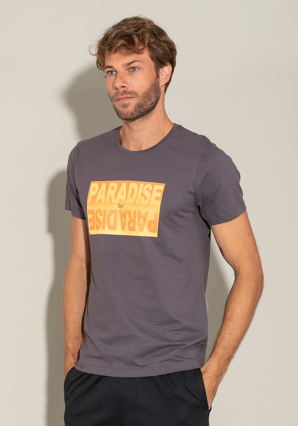 Camiseta manga curta for men slim verde escuro com silk paradise