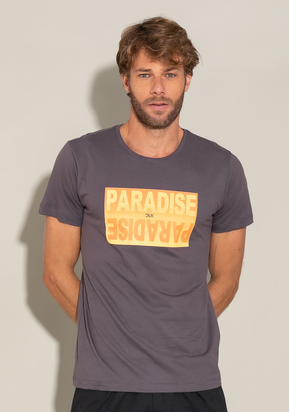 Camiseta manga curta for men slim verde escuro com silk paradise