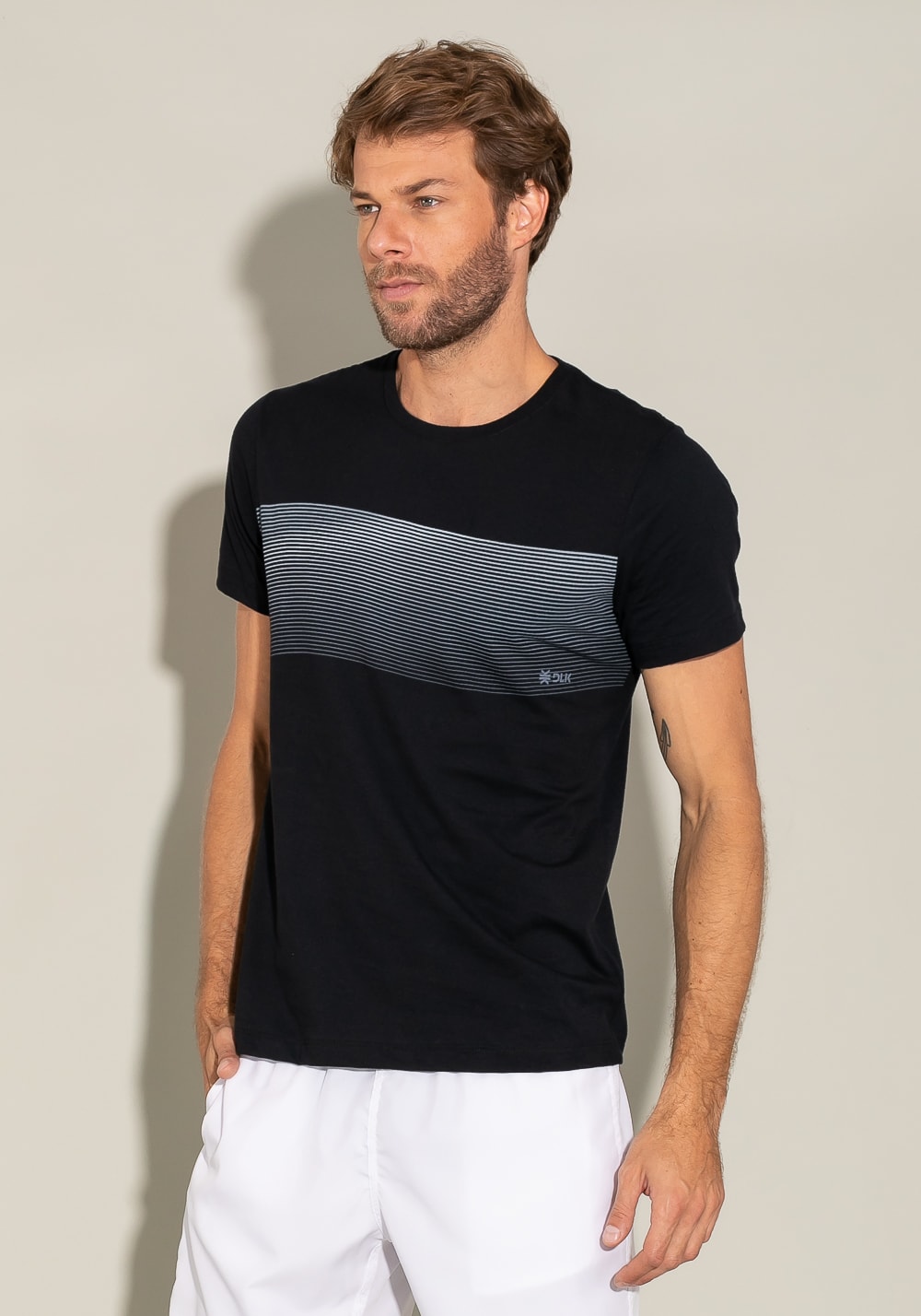 Camiseta manga curta for men wave preto