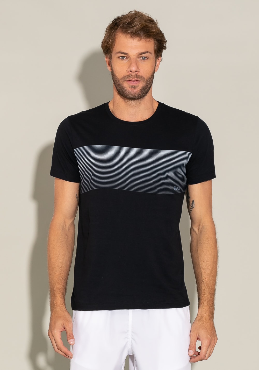 Camiseta manga curta for men wave preto