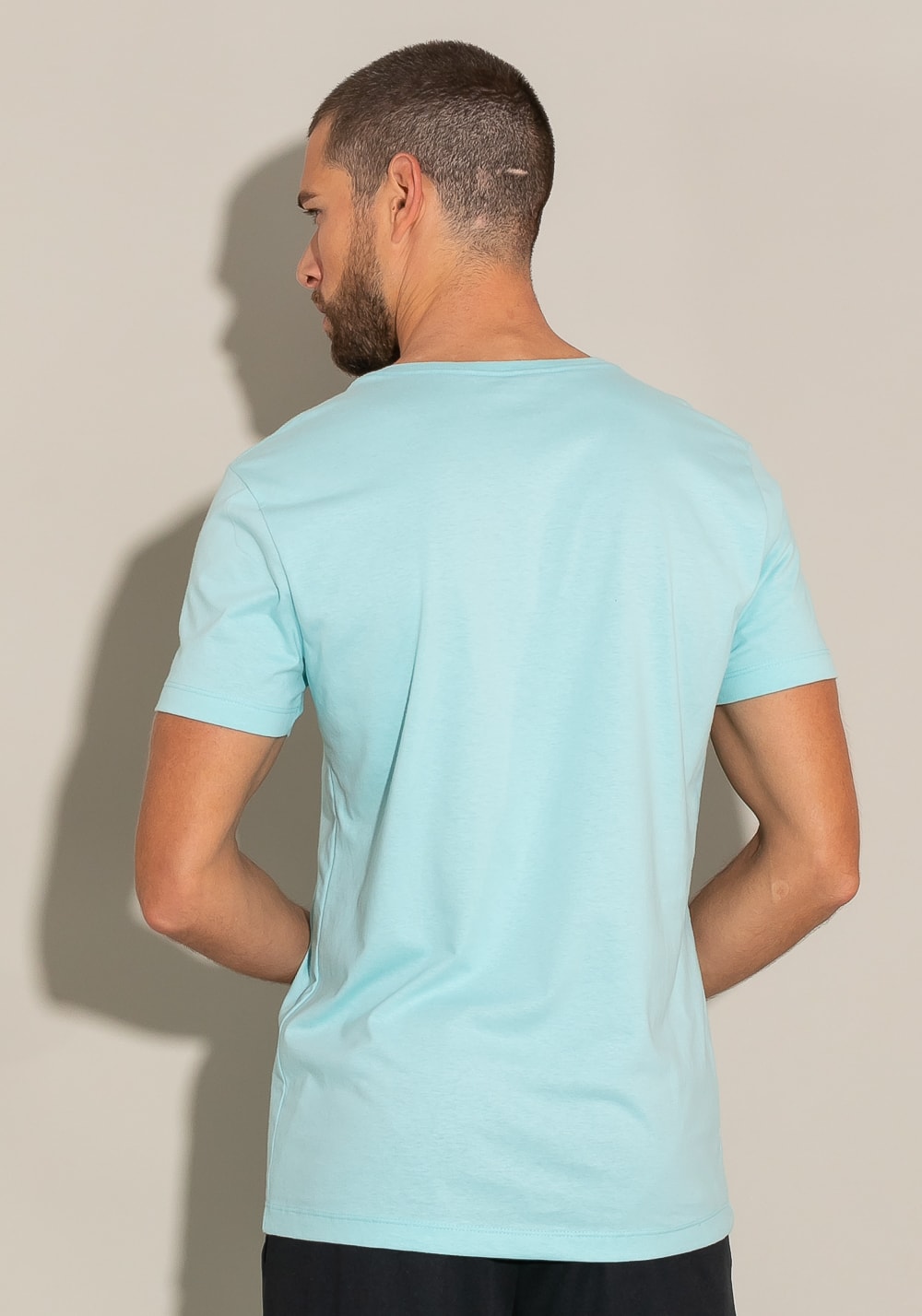 Camiseta manga curta for men slim follow verde água