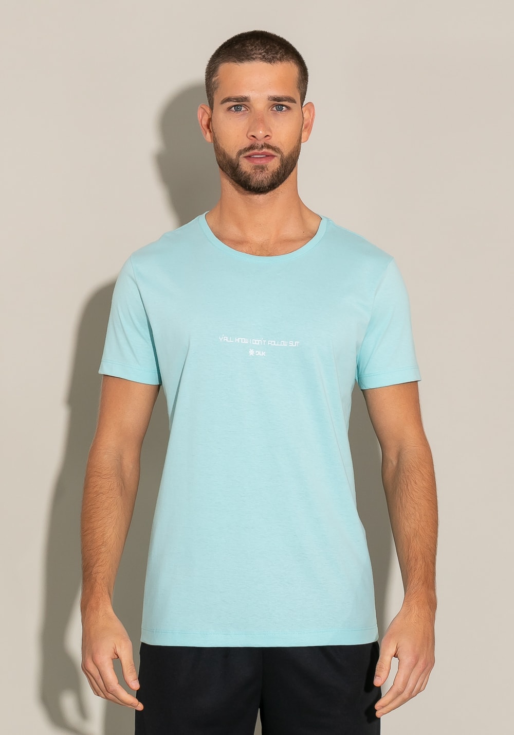 Camiseta manga curta for men slim follow verde água