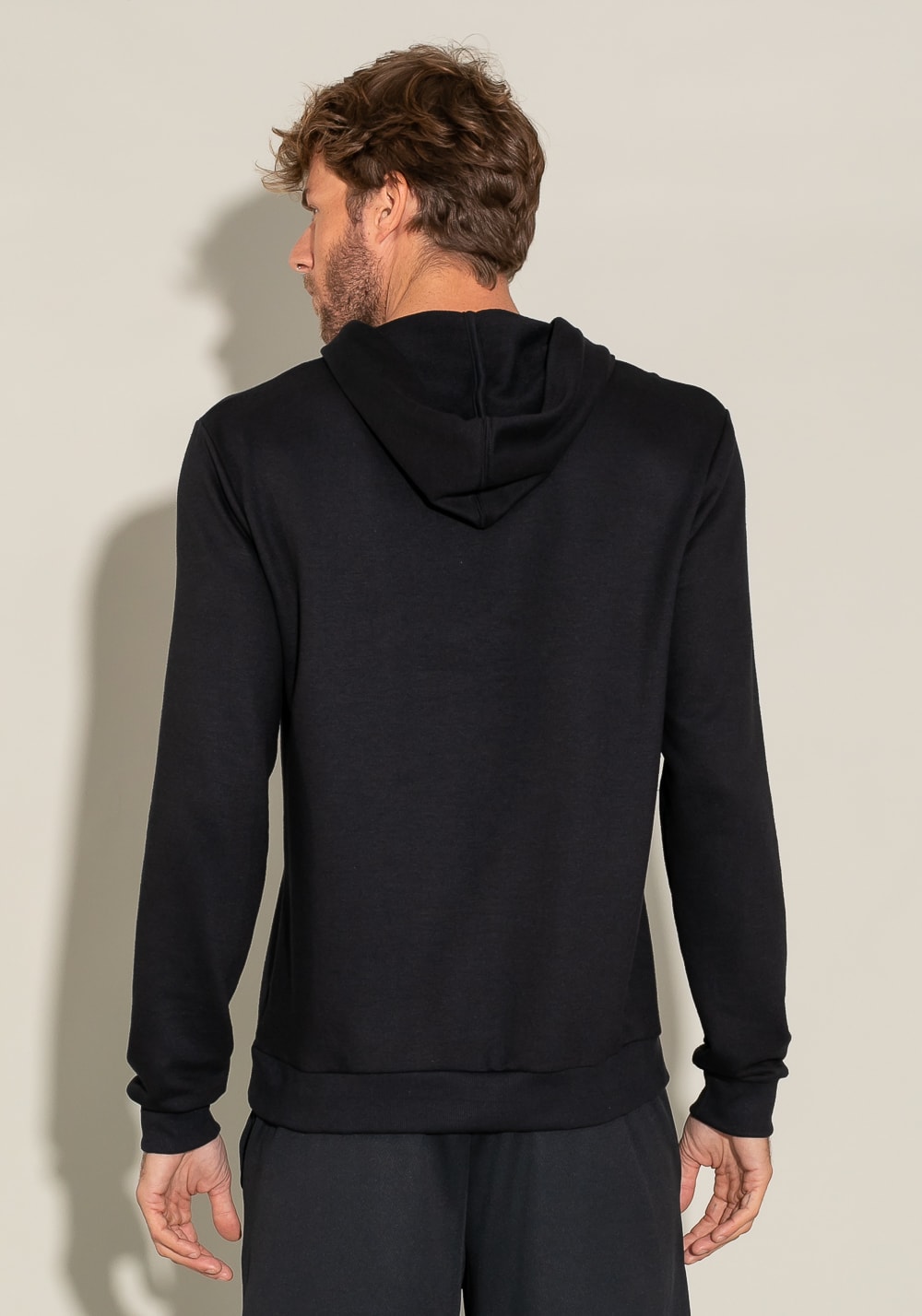 Casaco com capuz for men preto com silk cinza