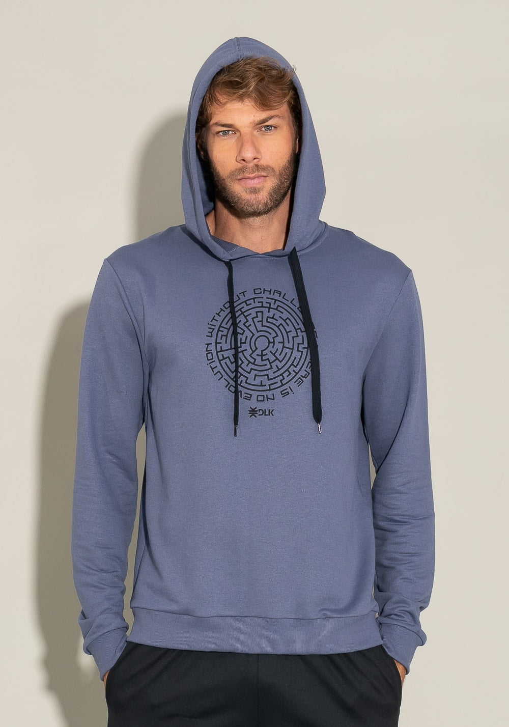 Casaco com capuz for men azul marinho com silk preto