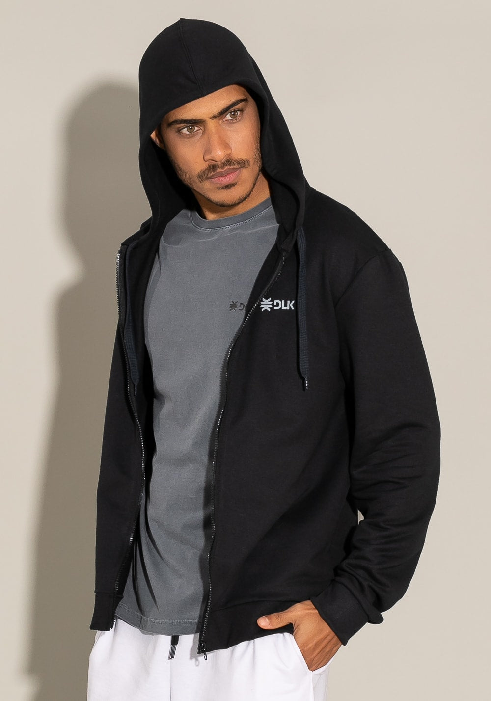 Casaco de moletom com zíper for men preto
