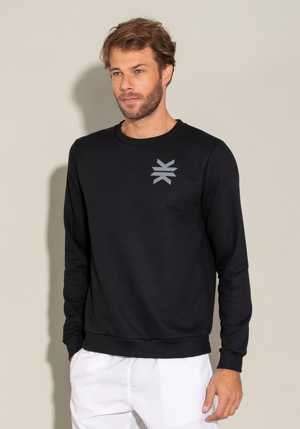 Casaco de moletom for men com silk preto