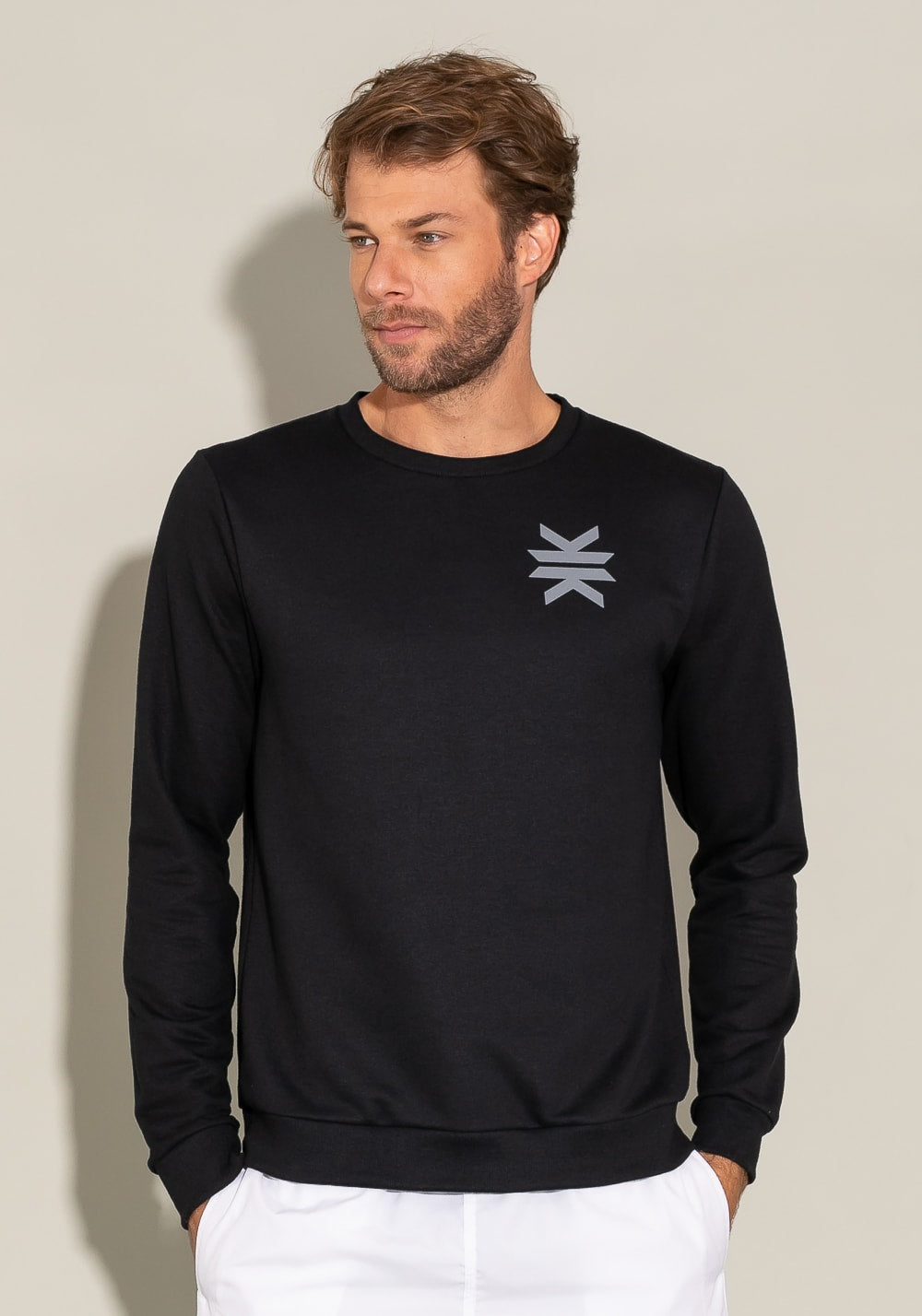 Casaco de moletom for men com silk preto