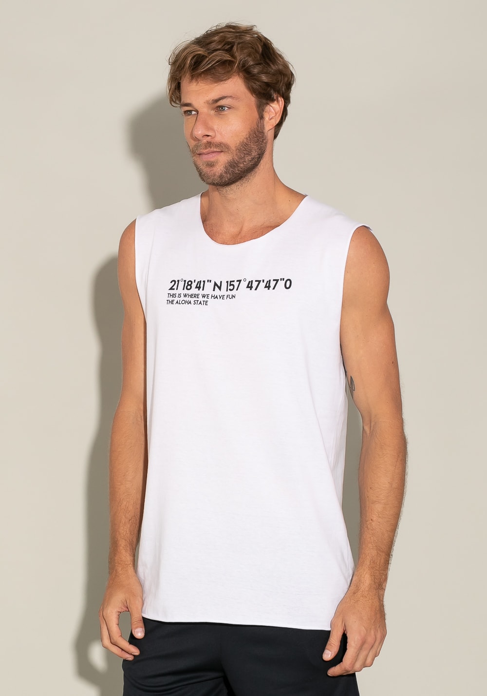 Regata cavada a fio for men hawaii branco
