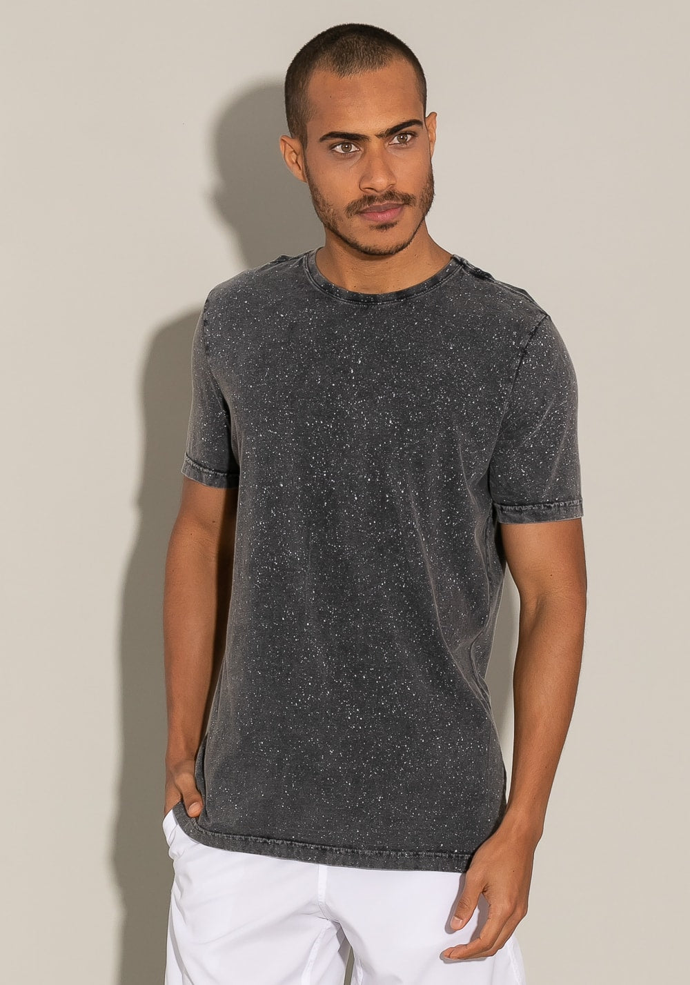 Camiseta manga curta estonada for men preto