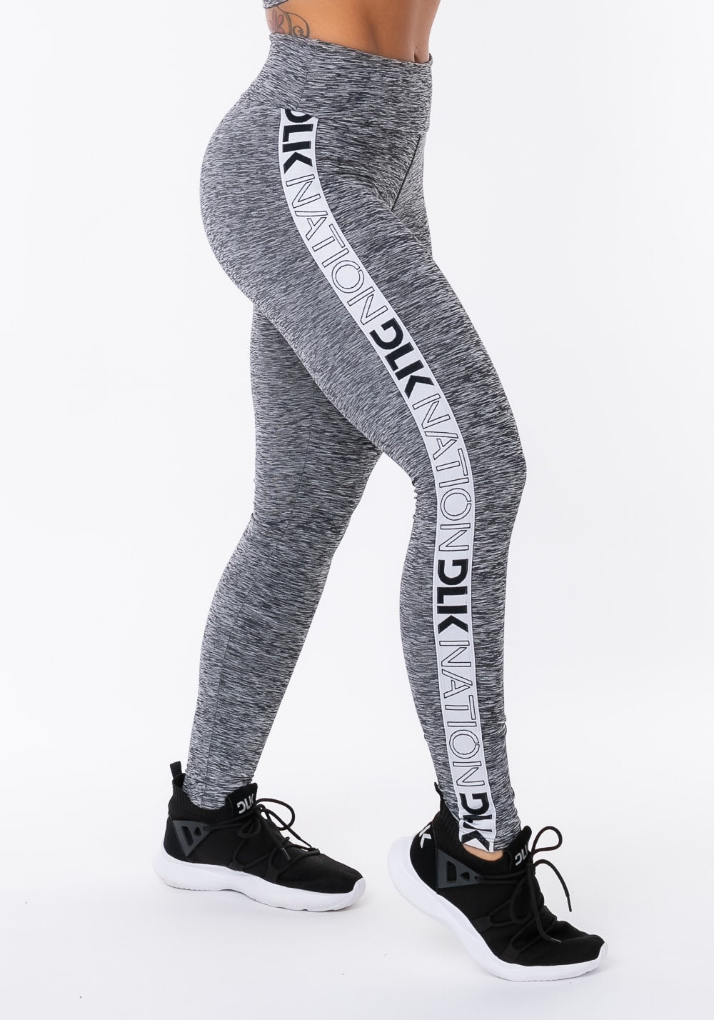 Calça legging nation com elástico na lateral mescla