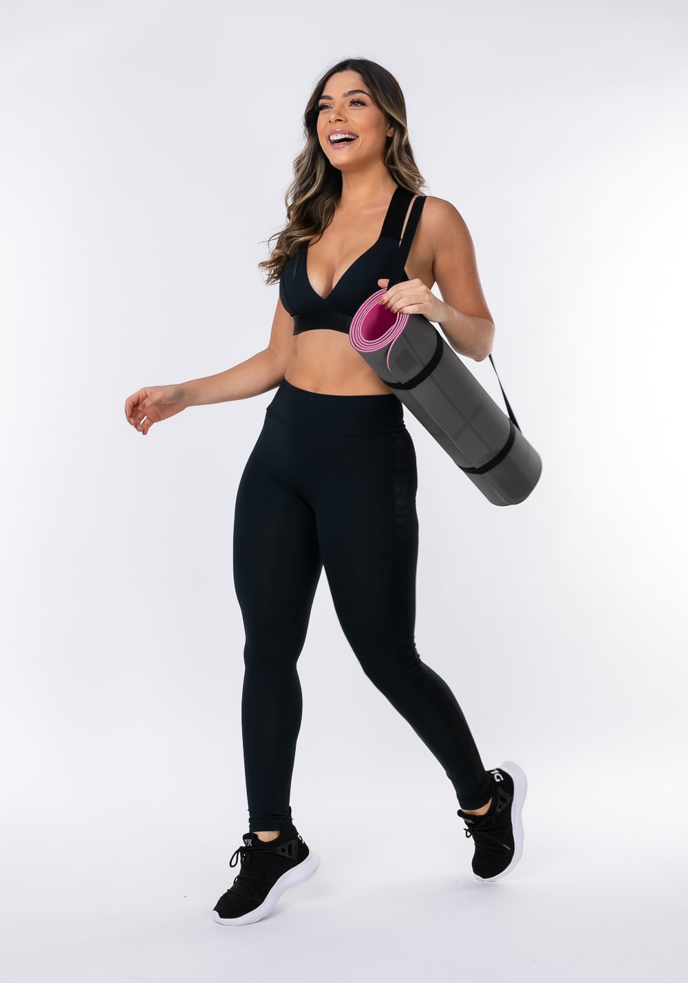Calça legging nation com elástico lateral preto