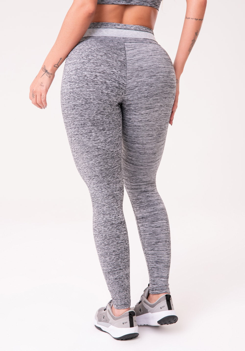 Calça legging nation com recorte no cós cinza
