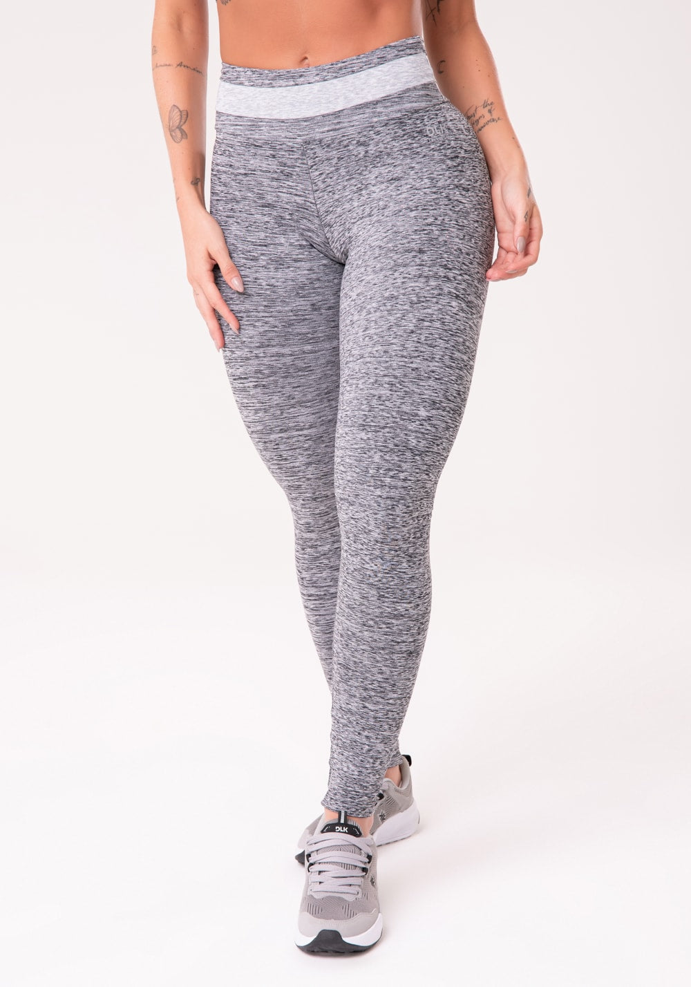 Calça legging nation com recorte no cós cinza