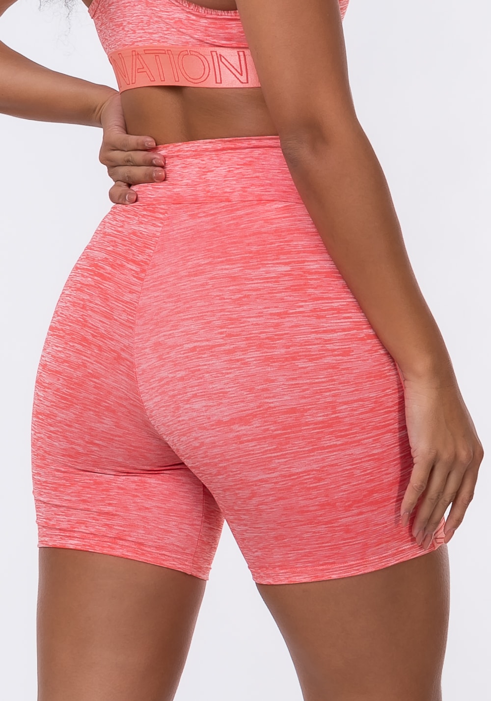Bermuda nation com elástico lateral coral