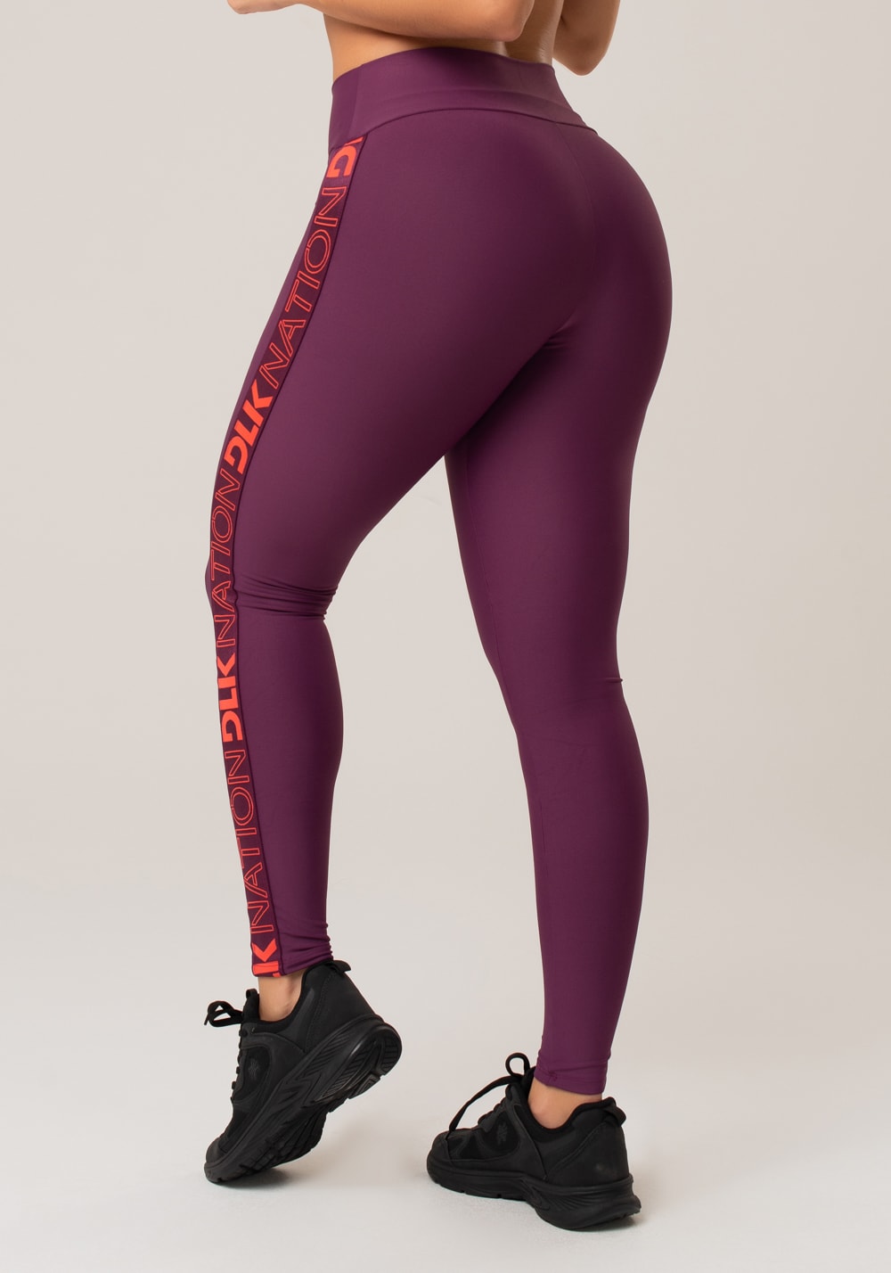 Calça legging nation com elástico lateral vinho