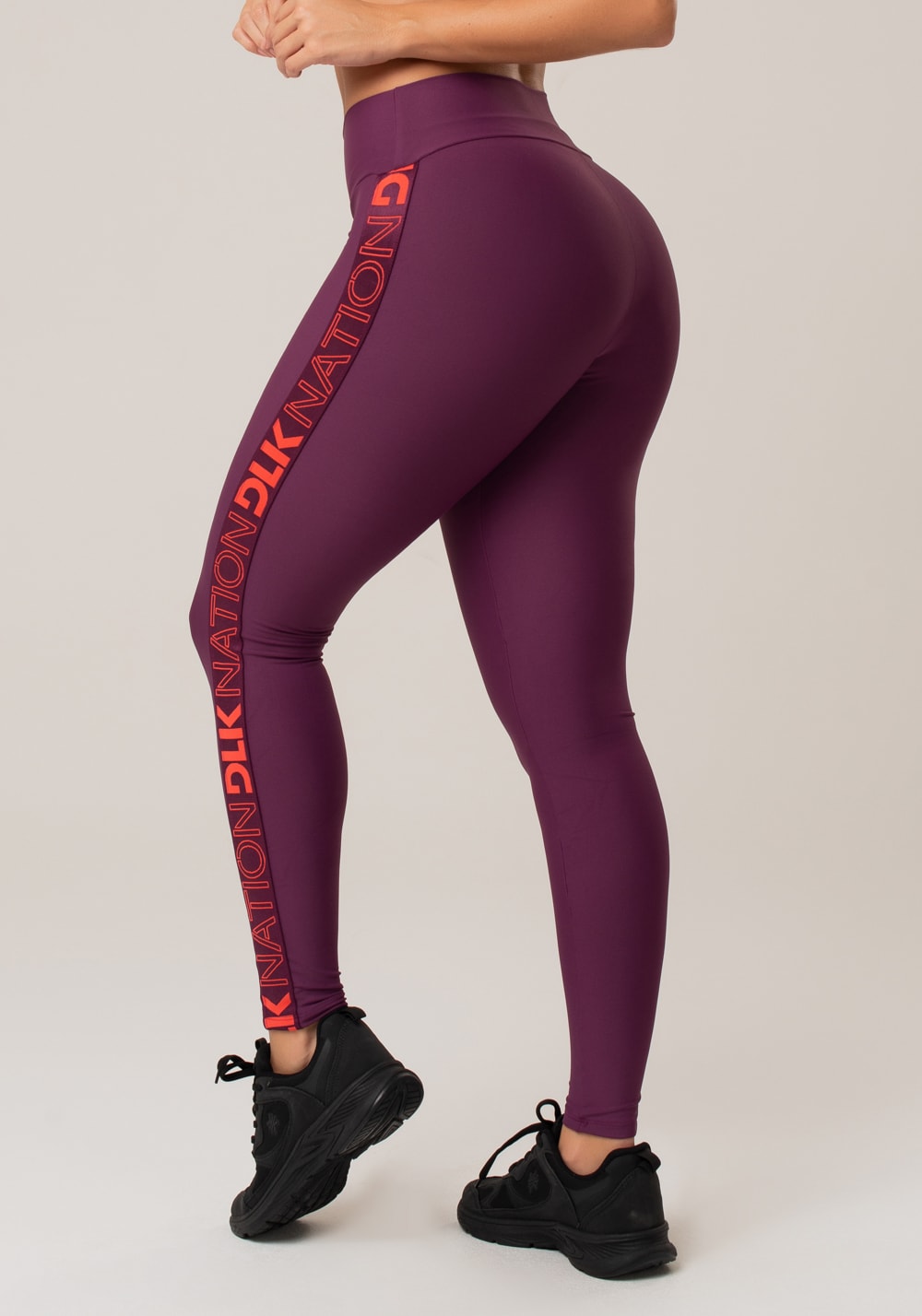 Calça legging nation com elástico lateral vinho