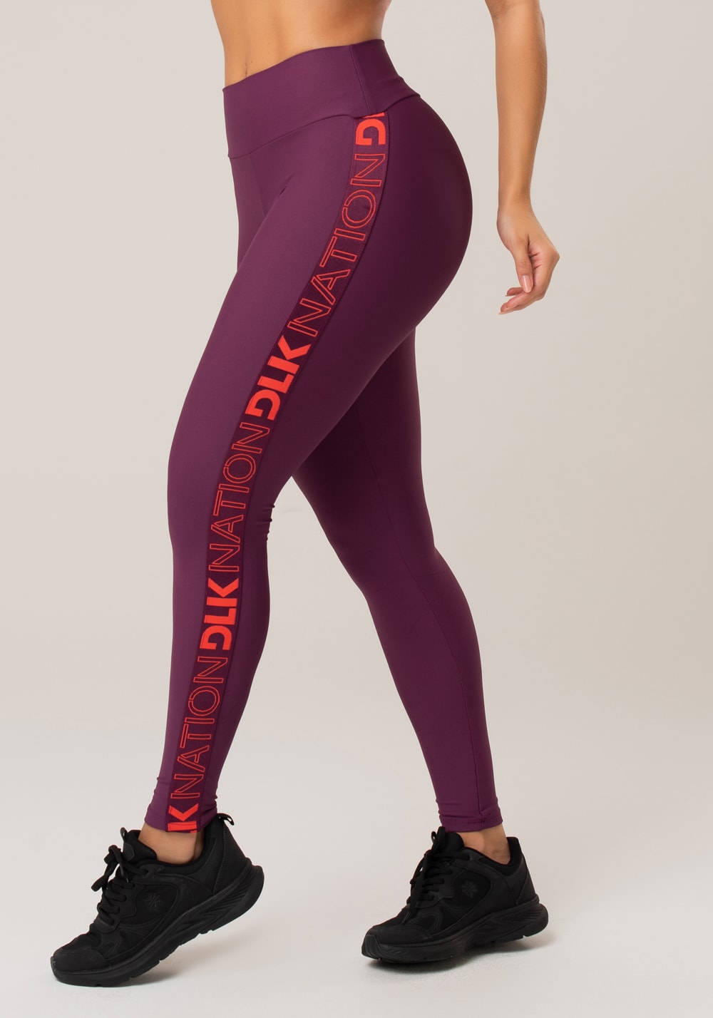 Calça legging nation com elástico lateral vinho