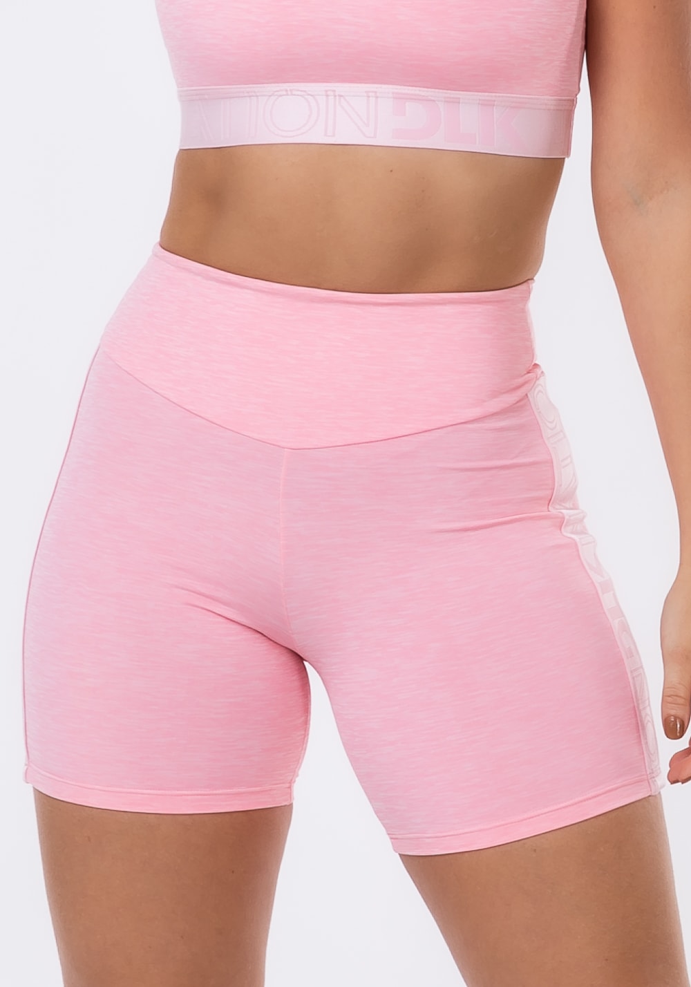 Bermuda nation com elástico lateral rosa