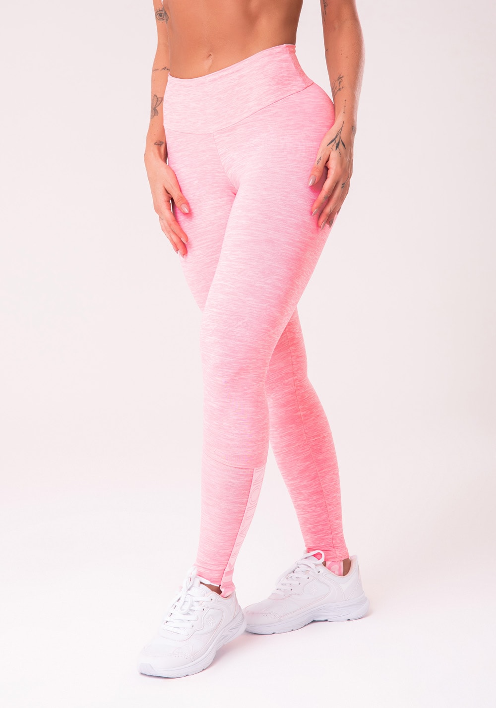 Calça legging nation com elástico no pezinho rosa