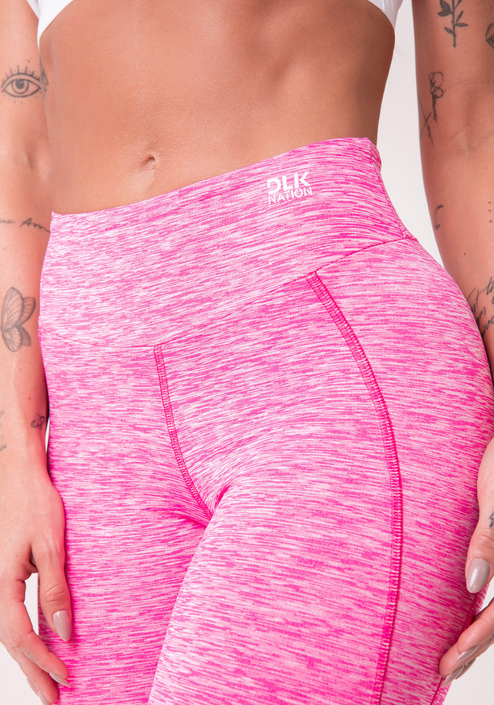 Calça legging com costura lateral nation rosa