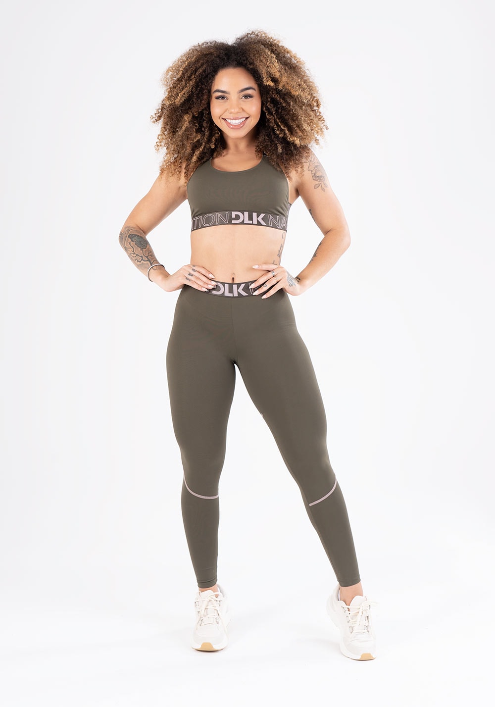 Calça legging nation elástico personalizado verde militar