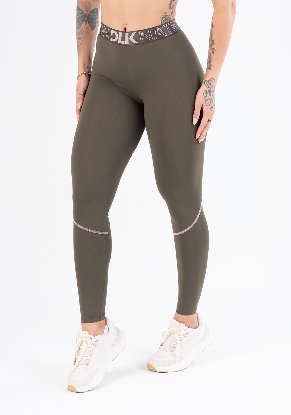 Calça legging nation elástico personalizado verde militar
