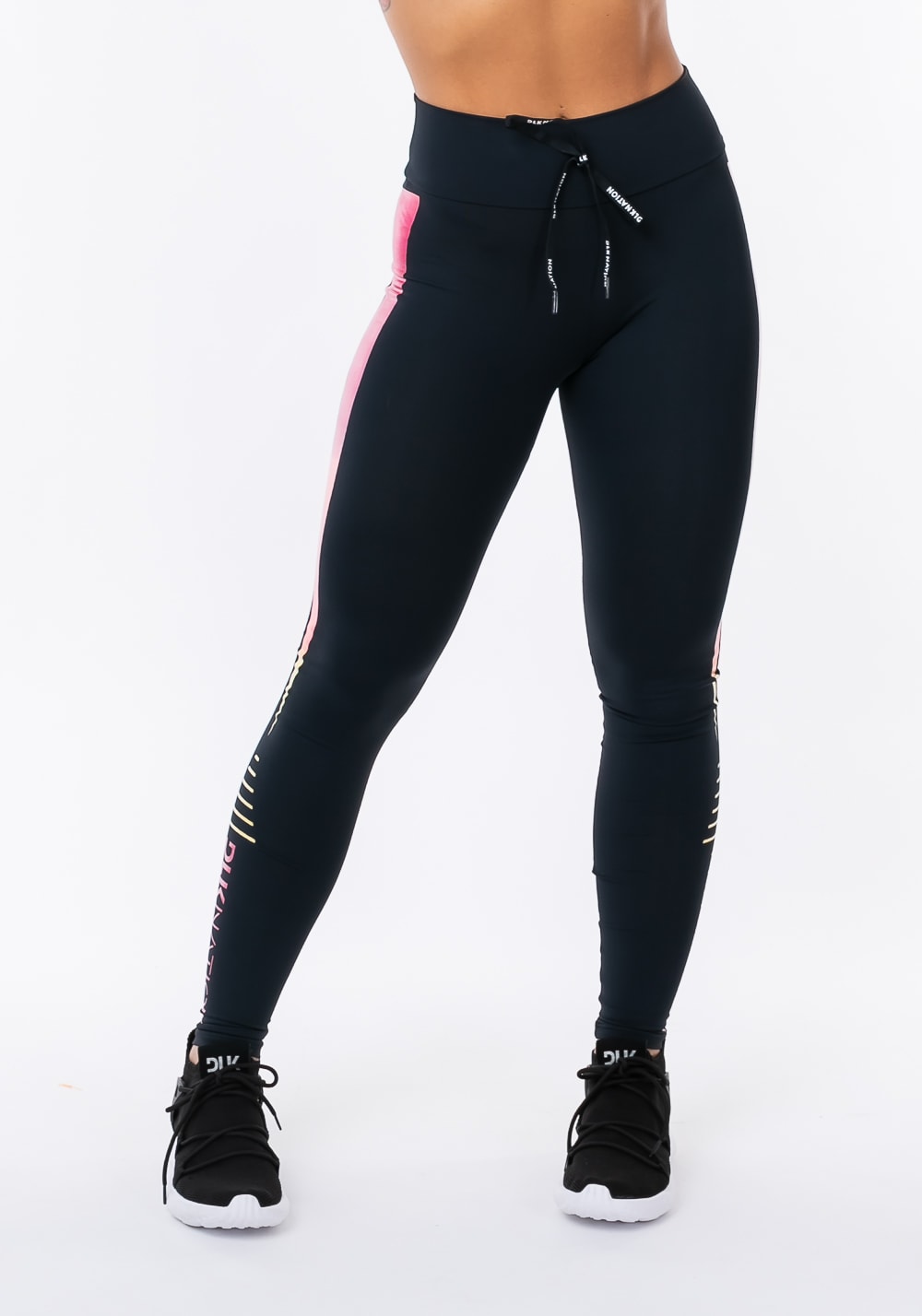 Calça legging nation com cadarço e silk degradê preto