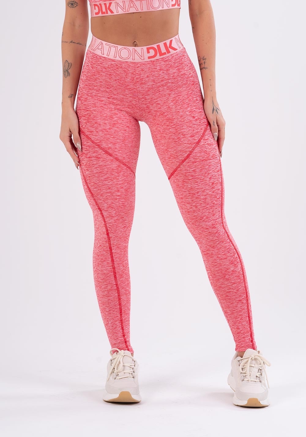 Calça legging nation com elástico no cós vermelho